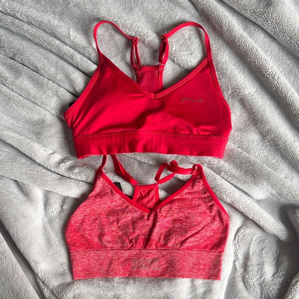 PINK Victoria's Secret Red Sports Bra Duo